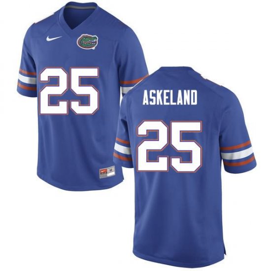 Men's Florida Gators #25 Erik Askeland NCAA Nike Blue Authentic Stitched College Football Jersey WGP6062HX